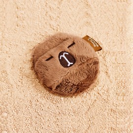 Momo's Workshop Cute Powder Puff, Large Fluffy Makeup Puff for Loose & Pressed Powders, Setting and Baking, Reusable, Dual-sided Use 1P Brown