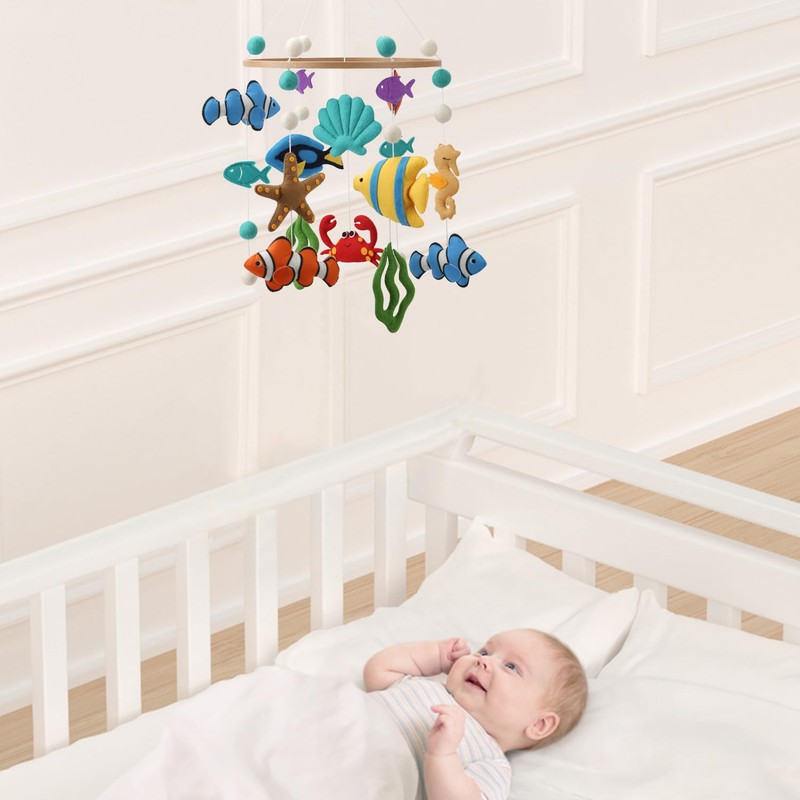 Ocean Mobile for Crib - Colorful Gender Neutral Ocean Crib
