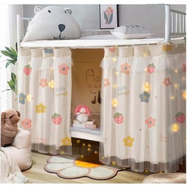 ITODA Cabin Bunk Bed Curtain Stylish Canopy Bed Tent Dustproof Blackout Curtains Mosquito Protection Nets Dormitory Shading Curtain Privacy Draperies Cloth for Single Bed