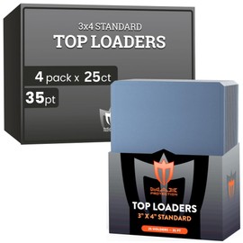 Max Protection 35pt Top Loaders for Cards - Premium 3x4 Inch Trading Card Toploaders - Protect Your Baseball and Sports Cards with These Crystal Clear Hard Plastic Sleeves Protectors (100 Toploaders)