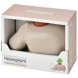 Seishin Pottery Hippopoplant Beige/Basil Size: Approx. W 6.0 inches (15.3 cm), D8 H 4.5 inches (11.5 cm), GD-98202