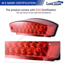 LOKLISUM Motorcycle Rear Light 12 V 21 LED Number Plate Light Brake Light Universal Compatible with ATV Quad Scooter Street Bike Cruiser Cafe Racer Dirt Bike E24 E-Approved
