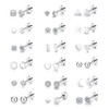 Vegolita 18Pairs 20G Stainless Steel Tiny Stud Earrings for Women