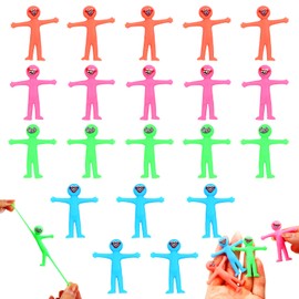 20P Poppy Pink and Blue Smiley Stretchy Men,Lucky Dip Prizes,Mr Stretchy Smile Men/Man Smiley Face Toy Fidget Toy Classroom Prizes Party Bag Fillers for Kids Pinata Party Favour Stocking Fillers