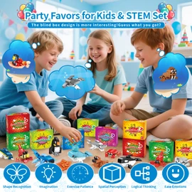 Zitetbolo Party Favors for Kids - 24 Pack Ocean Animals Building Block Toy Goodie Bags Fillers Classroom Prizes Stuffers Gifts Building Set, Christmas Birthday Gift for Boys Girls Ages 6-12