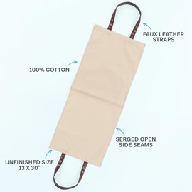 Kimberbell Canvas Tote Blank – 100% Cotton Embroidery Tote with Faux Leather Handles – 13"x30" Unfinished, 12"x14.75" Finished – Easy-to-Hoop Open Seams – Light Tan