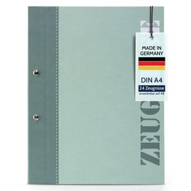 goldbuch 36115 2 Coloured Certificate Folder, Green, DIN A4 Document Folder with Screw Closure and 12 Clear Pockets, Linen Texture with 12 Sleeves, approx. 24 x 31 x 1.5 cm.