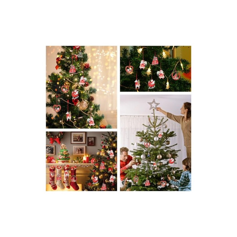 12 Piezas Adornos de Navidad, Colgado del Arbol de Navidad,
