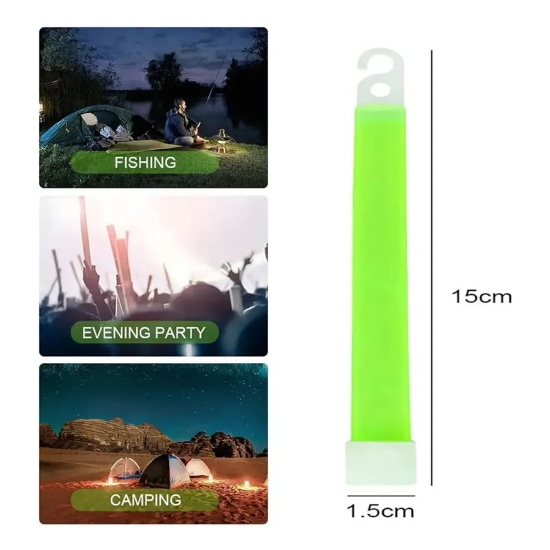 12 Barras Neón Verde Glow Stick Cyalume Dj Fiesta Camping
