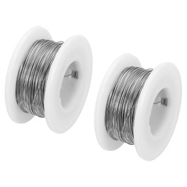 sourcing map 2 Pcs 98 FT Heating Resistor Wire, 0.4mm 26 Gauge Wire Wrapping Nichrome Heating Element Coil Wire Resistance Wire for Home Appliances Industry Resistor Materials Aerospace