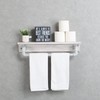 MBQQ Industrial Pipe Shelf,Rustic Wall Shelf with Towel Bar,24" Farmhouse