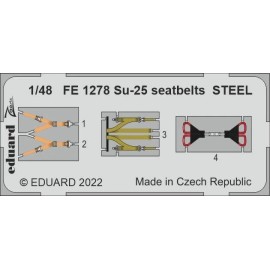 Eduard 1/48 Eduard #FE1278 Su-25 Frogfoot Steel Seatbelts For Zvezda Hobby Kit