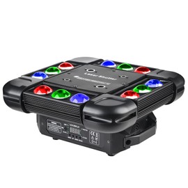 Moving Head Laser Light,DJ Laser Lights 12LEDs 150W RGBW Beam Light,DMX Controller with 16CH/64CH and Sound Activated for Party