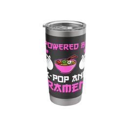 Powered by K-pop & Ramen Kpop Girl Gift Stainless Steel Insulated Tumbler