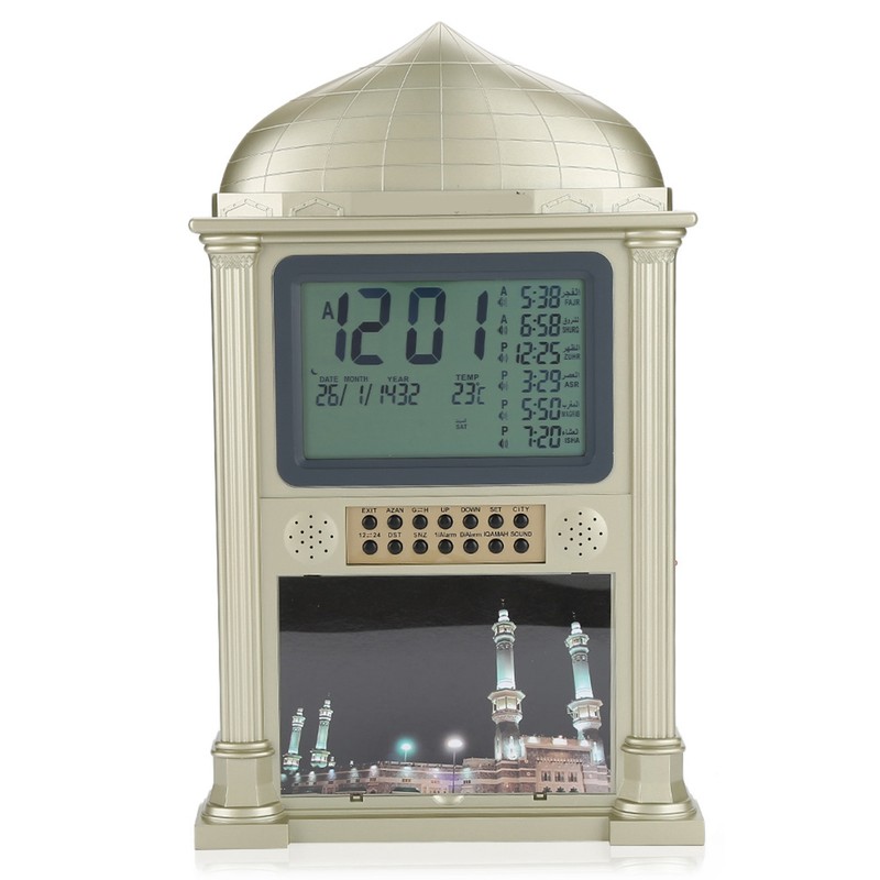 1Pcs Plastic Islamic Prayer Digital Calender Time Display Alarm Wall