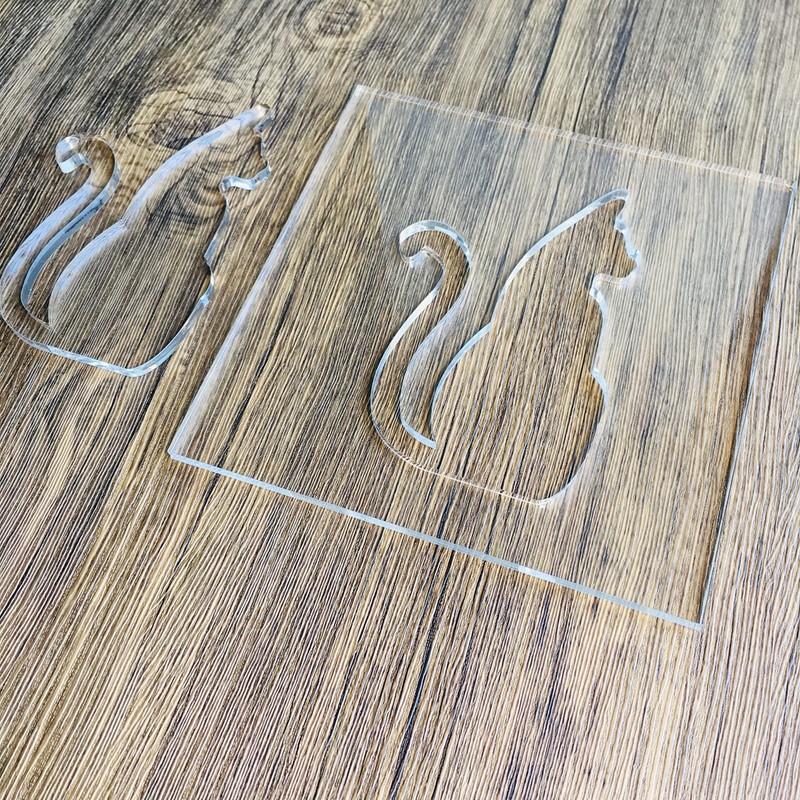 Cat Template, Clear Acrylic Template, Woodworking Router Template