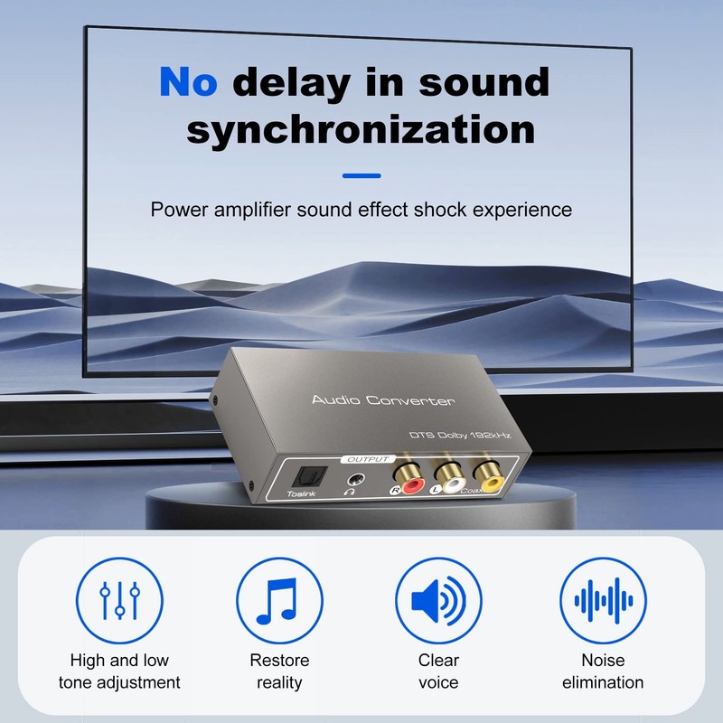 Byttlerom 192Khz Audio Converter Toslink Optical Coaxial -Compatible ARC to