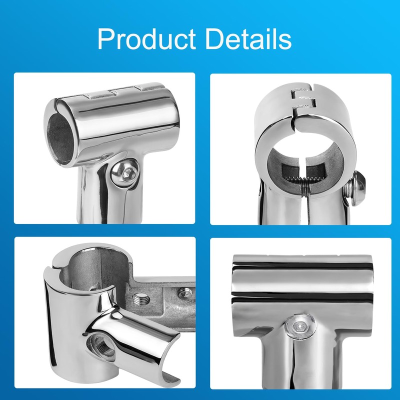 ODYSUNRAL Marine Boat Hand Rail Detachable Tee for 7/8 inch