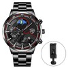JewelryWe Mens Analog Quartz Watches: Business Waterproof Luminous Date Calendar