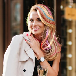 FRCOLOR 1set Hair Tinsel Extensions Kit Braiding Tools Color Hair Strands for Braids Easy to Apply