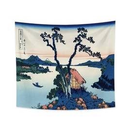 YONGFOTO 150x130cm Ukiyo-e Tapestry Mount Fuji 36 Views Room Wall Hanging Lake Suwa in The Shinano Province Landscape Wall Art Japanese Traditional Painting Toyo Style Tapestries