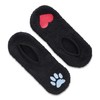 P.J. Salvage Women's Loungewear Fun Socks with Grippers, Black Paw/Heart,