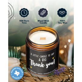 Thank You Candle, Gratitude Gifts for Women & Men, Unique Appreciation Gifts for Her, Thoughtful Presents for Coworkers and Friends, Best for Thanksgiving, Christmas, Special Occasions, Gift Ready