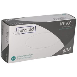 BINGOLD TPE ECO Gloves, Transparent, Size M, Pack of 200