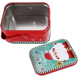 HOLIDYOYO Box Holiday Nesting Containers Giving Tin Metal Cookie Jar Christmas Tins with Lids Cookie Tin The Xmas Cards Christmas Supplies Tinplate Party Supplies Rectangle