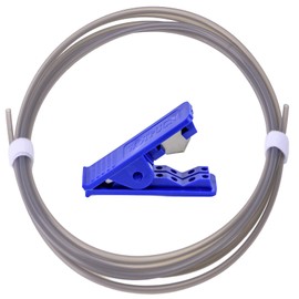WDTPUCN 10FT PTFE Teflon Bowden Tube with Cutter, 2.5mm ID × 4mm OD for 3D Printers – Fits Bambu Lab A1/A1 mini/P1P/P1S/X1C, Creality K1/K1 Max, Ender 3 V3, Prusa MMU3 (Gray)