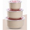 3-Piece Wheat Straw Food Storage Bowl Set for Meal Prep