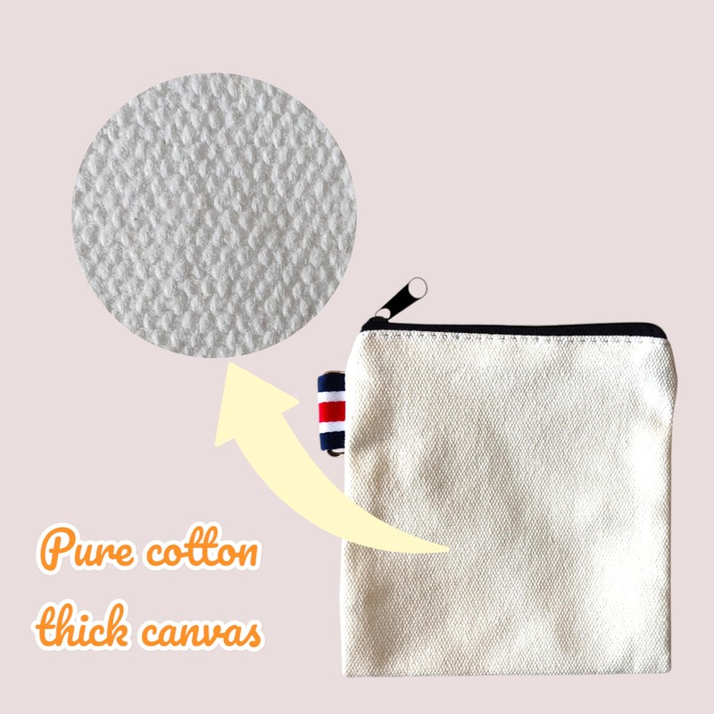 NUTFORD Canvas Coin Purse Pouch Bag Plain Colour Multiple Choices