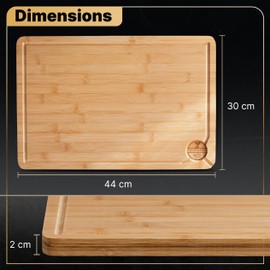 Deer & Oak Premium Extra Large Bamboo Cutting Board - 17.3" x 11.8" x 0.8" Wooden Chopping Board for Meat and Vegetables, Pre-Oiled, Water Resistant, Knife Friendly