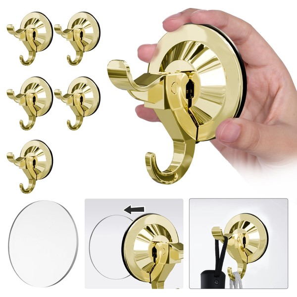 Antimbee Suction Cup Hooks, 5 Pack Suction Cup Hanger, Removable