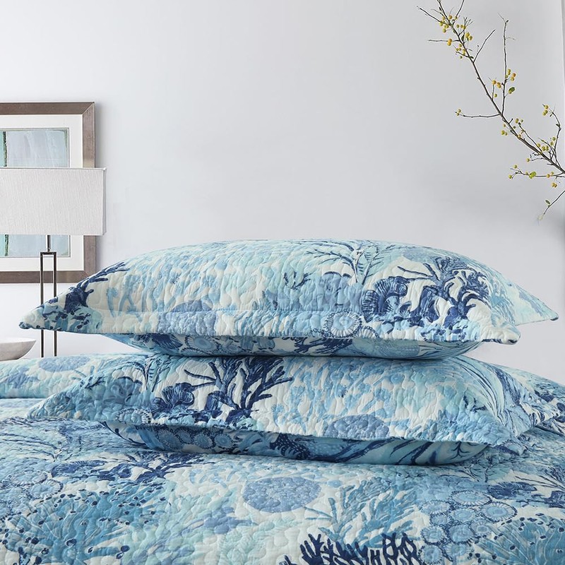 Autumn Dream Cotton Coastal Bedspread Quilt Sets Reversible Bedding Coverlet