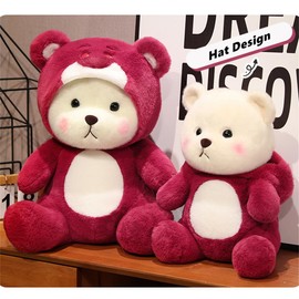 YGMXZL Teddy Bear Plush Cuddly Bear Plush Bear with Hat, Plush Bear Stuffed Toy, Gift for Birthday, Valentine's Day or Christmas (Red, 40 cm / 15.7 inches)