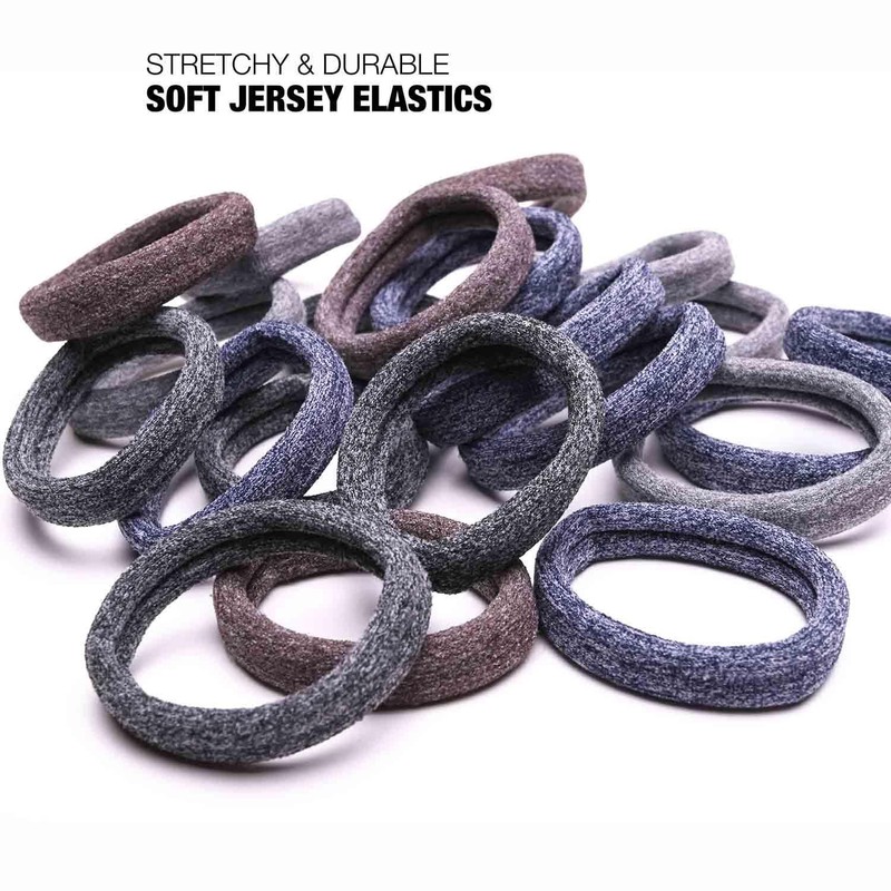 Basic Sense Gym Hair Ties - Unique Soft Jersey Bobbles,