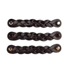 Brute Strength - Leather Drawer Pulls - Braided - Black - 12 pcs - 6-1/2 x 1 ’’ - Leather Handle - Leather Dresser Pulls - Cabinet knobs Dresser knobs - Dresser handles