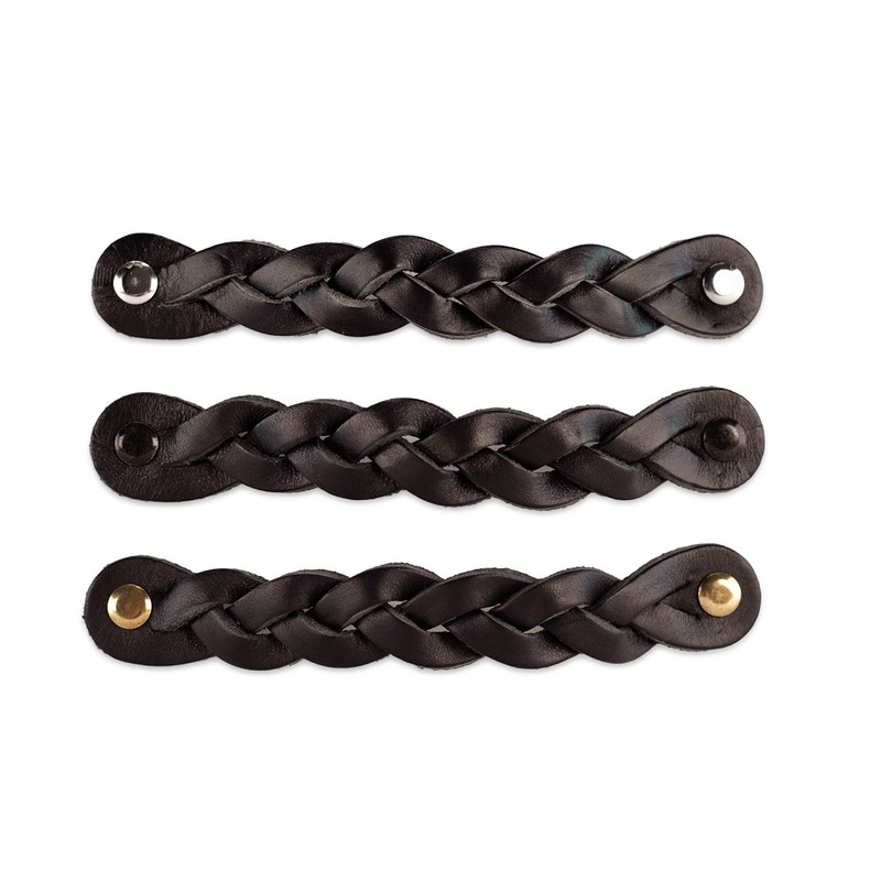 Brute Strength - Leather Drawer Pulls - Braided - Black