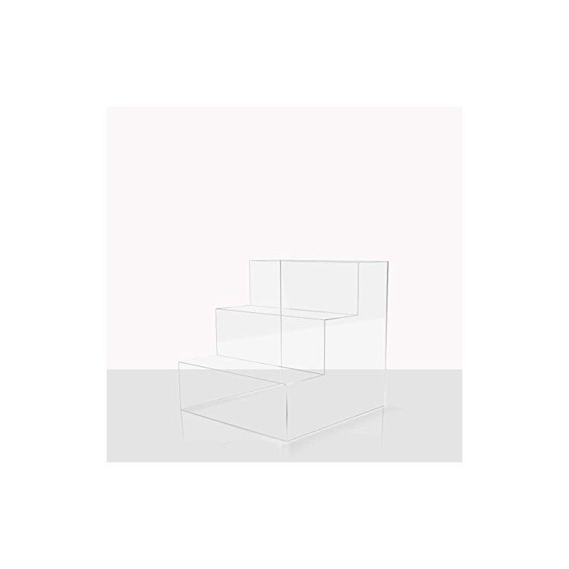ESCALERA DE ACRILICO 100%, DISPLAY, CUPCAKES, PASTELILLOS, 19CM LARGO, 15CM
