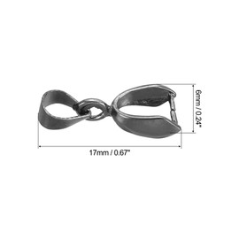 PATIKIL Pendant Bail Clips, 30Pcs 6x17mm Metal Pendant Connector Clasp Buckle for Jewelry Making Findings Earring Bracelets DIY Crafting, Black