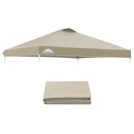 EAGLE PEAK Replacement Canopy Cover with Air Vent for 10x10 Pop Up Canopy Tent, Top ONLY, Light Beige