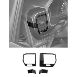 Savadicar Carbon Fiber Interior Accessories - Ac Vent Trim Cover for Ford F150 (2021-present) - Premium Texture Interior Decor Upgrade Option, 4-Piece Set