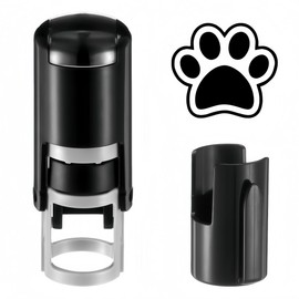 Sello de tarjeta de lealtad autoentintado, sello de huella negra, mini sellos personalizados para tarjeta de café de recompensa, 12 mm, sello redondo 