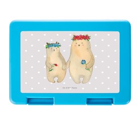 Mr. & Mrs. Panda Bears lunch box with flower wreath - gift, snack box, family, girlfriends, mum, example, child, lunch box, brother, lunch box