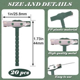 Hzopcw 20pcs Boutonniere Safety Pins, Plastic T-Shaped Boutonniere Clips, Triangle Safety Pins Brooch Supplies for Formal Dinners Business Events Wedding Birthday Parties- Green
