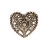 Alpenflüstern Lapel Pin Traditional Heart Antique Silver Colours API113, Metal