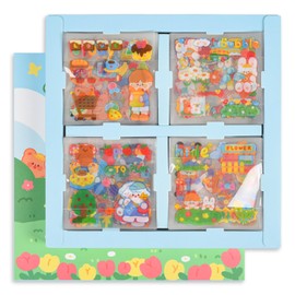 Kawaii Stickers Set for Journaling (100 Sheets 600+Small Pieces) - Cute PET Transparent Cartoon Animal Scrapbooking Sticker Decal for Bullet Journals,DIY Arts Crafts,Album,Planners