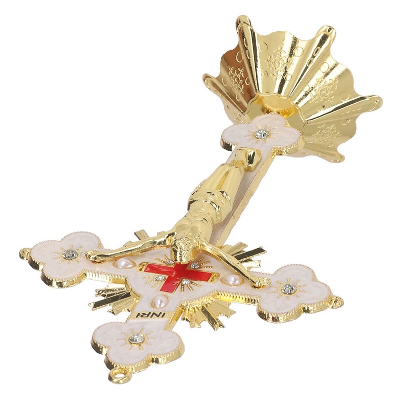 Metal Enamel Crosses Enamel Coating Anti Rust Gold White Crosses