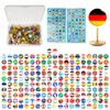 Pack of 100 Flag Pins, Country Flag Pins, Map Marking